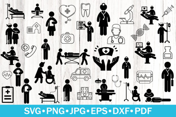 Nurse Silhouettes Bundle Nurse SVG