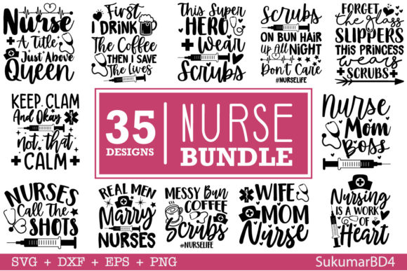 Nurse SVG Bundle 35 Design