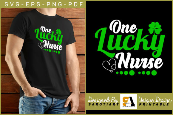 One Lucky Nurse Svg T-shirt Design: Graphics & Crafts for Branding